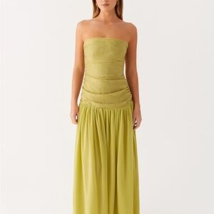 Peppermayo Strapless Lime Dress